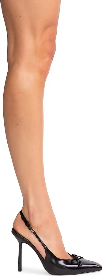 Women's Vie 100MM Leather Pumps - Black Leather - Size 5 - Image 2