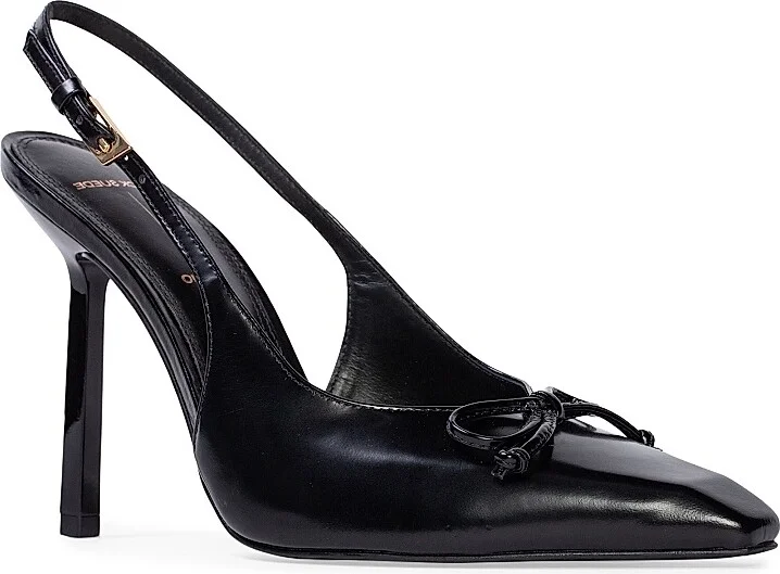 Women's Vie 100MM Leather Pumps - Black Leather - Size 5 - Image 3