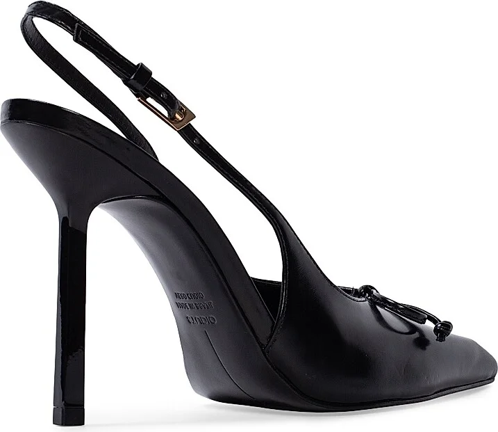 Women's Vie 100MM Leather Pumps - Black Leather - Size 5 - Image 4