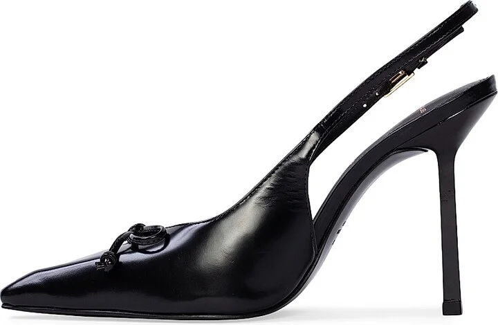 Women's Vie 100MM Leather Pumps - Black Leather - Size 5 - Image 5