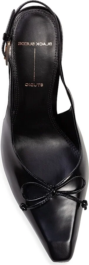 Women's Vie 100MM Leather Pumps - Black Leather - Size 5 - Image 6