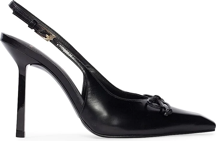 Women's Vie 100MM Leather Pumps - Black Leather - Size 5