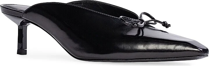 Women's Vie 50MM leather Mules - Black Leather - Size 6 - Image 3
