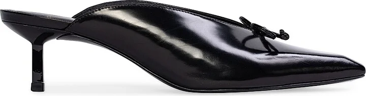 Women's Vie 50MM leather Mules - Black Leather - Size 6