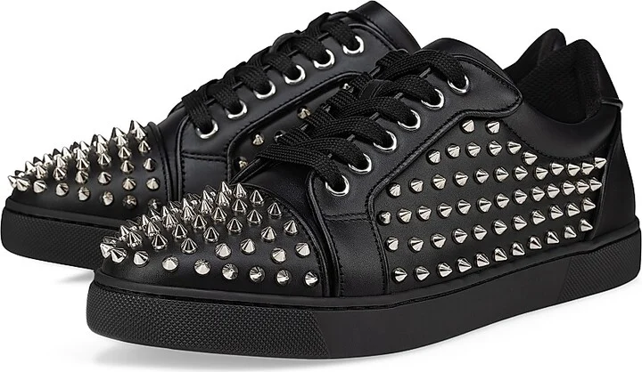 Women's Vieira Night Spikes Calf Leather Sneakers - Black - Size 8 - Image 2