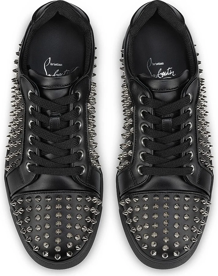 Women's Vieira Night Spikes Calf Leather Sneakers - Black - Size 8 - Image 4