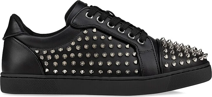 Women's Vieira Night Spikes Calf Leather Sneakers - Black - Size 8
