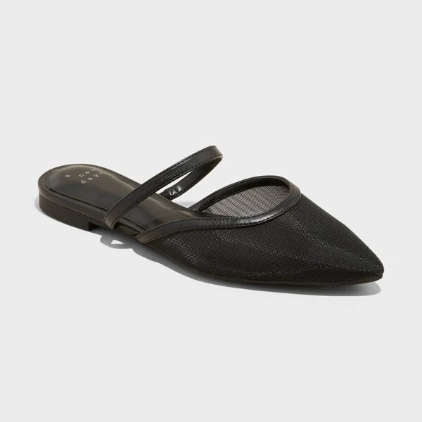 Women's Vienna Mesh Mule Flats - A New Day™ : Memory Foam Insole, Slip On, Pointed Toe