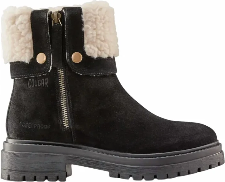 Women's Vigo Faux Shearling Cuff Waterproof Boot In Black