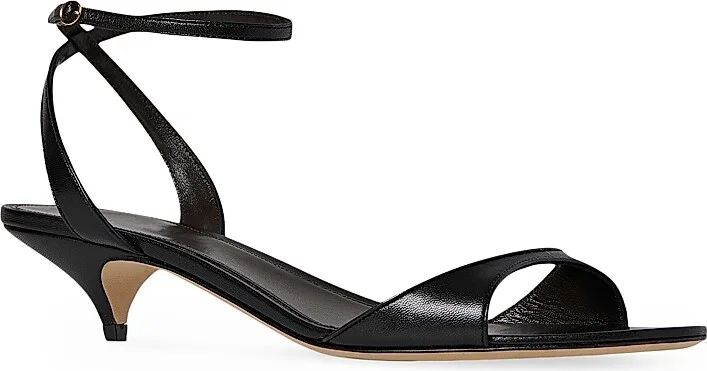 Women's Vika 35MM Leather Ankle Loop Sandals - Black - Size 6.5 - Image 2