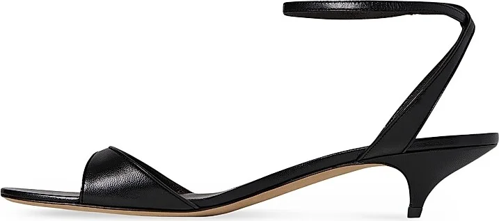 Women's Vika 35MM Leather Ankle Loop Sandals - Black - Size 6.5 - Image 3