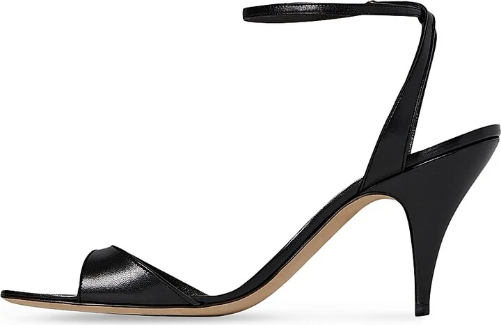 Women's Vika 80MM Leather Ankle-Strap Sandals - Black - Size 5.5 - Image 3