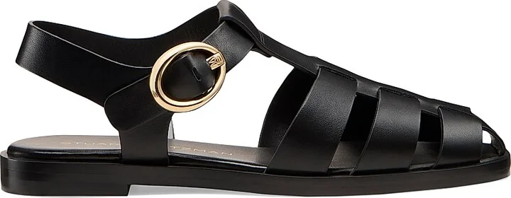 Women's Villa Leather Fisherman Sandals - Black - Size 10