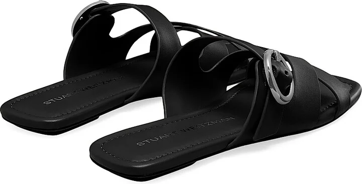 Women's Villa Leather Slip-On Sandals - Black - Size 10 - Image 3
