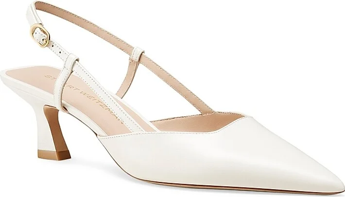 Women's Vinnie 50MM Leather Slingback Pumps - Cream - Size 10 - Image 2