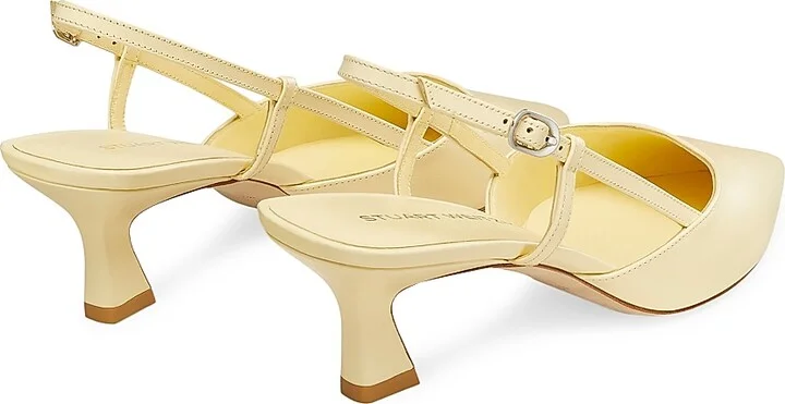 Women's Vinnie 50MM Leather Slingback Pumps - Cream - Size 10 - Image 10
