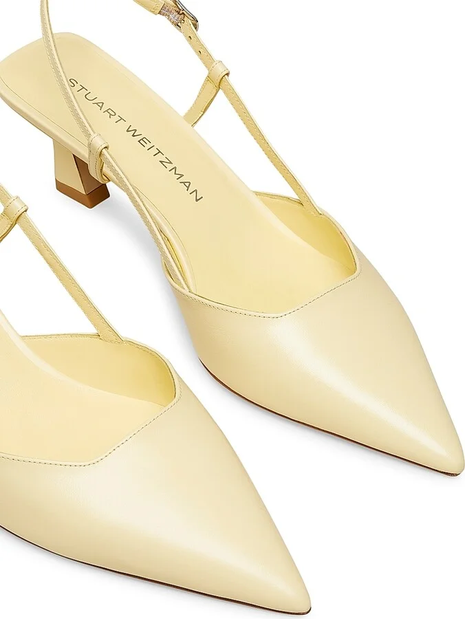 Women's Vinnie 50MM Leather Slingback Pumps - Cream - Size 10 - Image 11