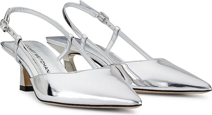 Women's Vinnie 50MM Metallic Patent Leather Pumps - Silver - Size 10 - Image 2