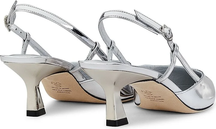 Women's Vinnie 50MM Metallic Patent Leather Pumps - Silver - Size 10 - Image 3