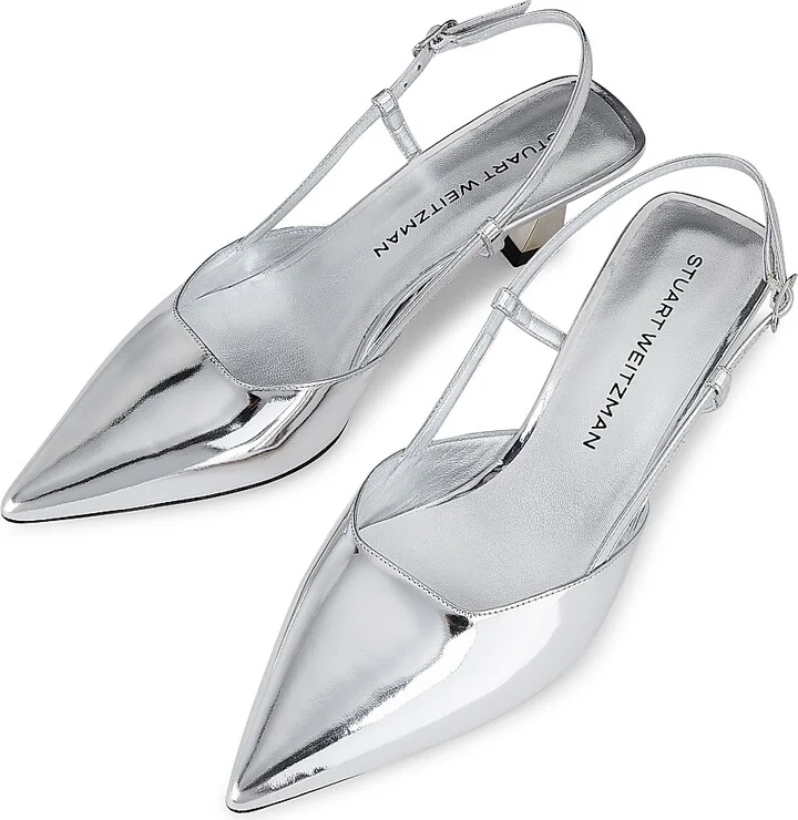 Women's Vinnie 50MM Metallic Patent Leather Pumps - Silver - Size 10 - Image 4