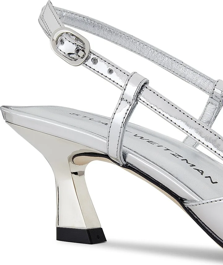 Women's Vinnie 50MM Metallic Patent Leather Pumps - Silver - Size 10 - Image 5