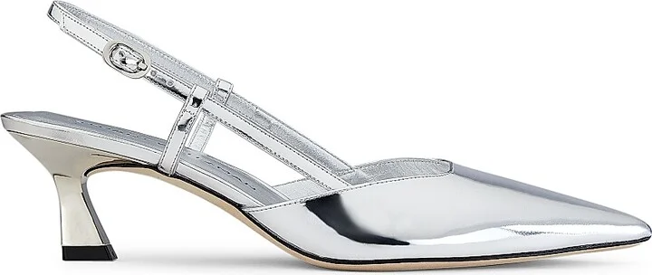 Women's Vinnie 50MM Metallic Patent Leather Pumps - Silver - Size 10