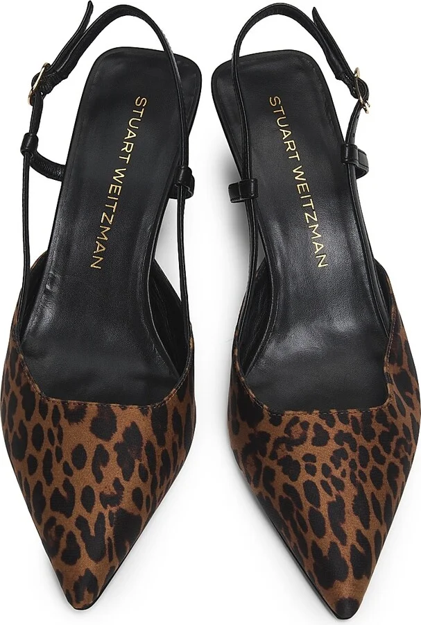 Women's Vinnie Leopard 50MM Slingback Heels - Classic - Size 10 - Image 4