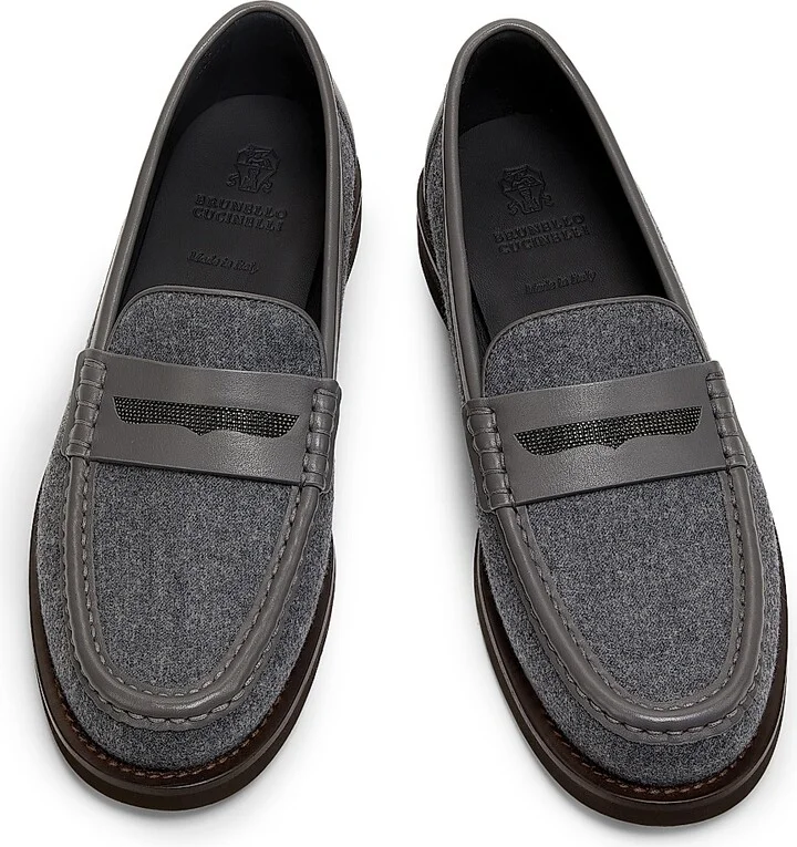 Women's Virgin Wool Penny Loafers - Mid Grey - Size 6 - Image 4