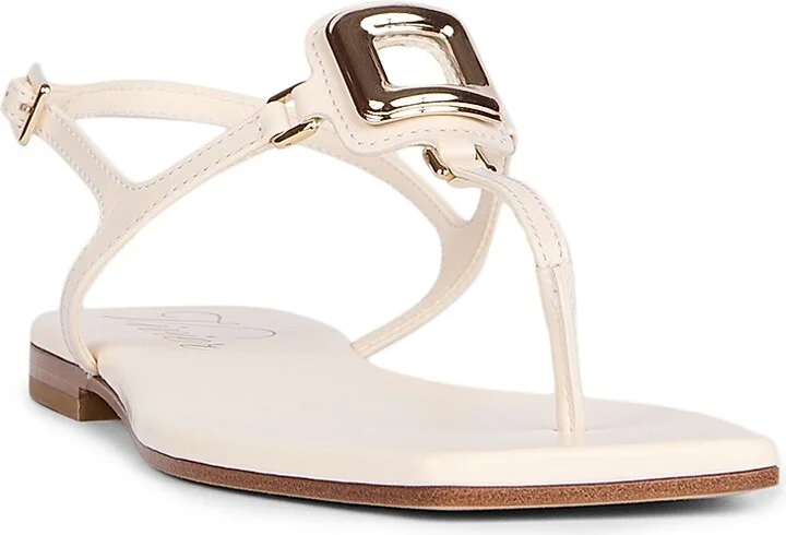 Women's Viv By The Sea Embellished Leather T-Strap Sandals - Natural - Size 6 - Image 2