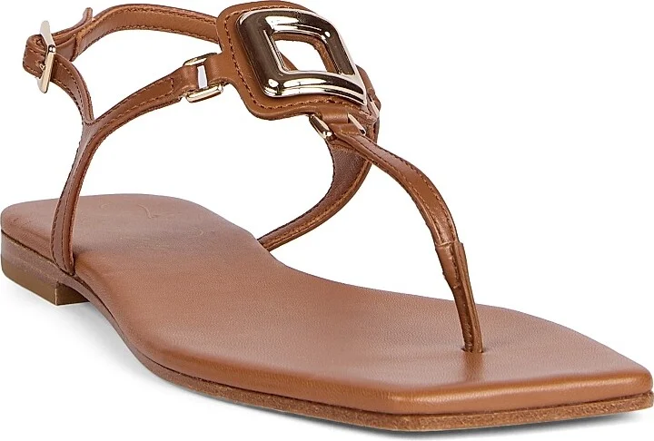 Women's Viv By The Sea Embellished Leather T-Strap Sandals - Natural - Size 6 - Image 6