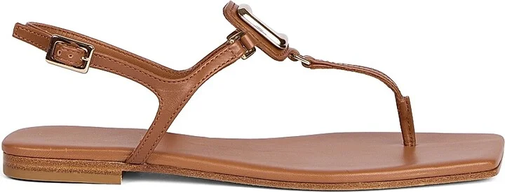 Women's Viv By The Sea Embellished Leather T-Strap Sandals - Natural - Size 6 - Image 10