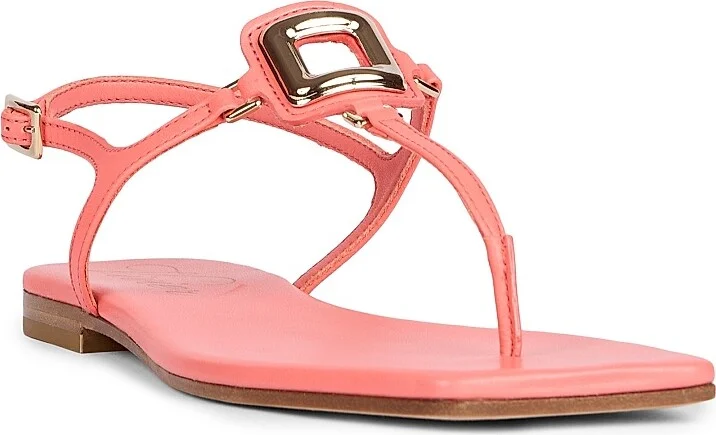 Women's Viv By The Sea Embellished Leather T-Strap Sandals - Natural - Size 6 - Image 11