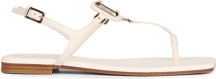 Women's Viv By The Sea Embellished Leather T-Strap Sandals - Natural - Size 6