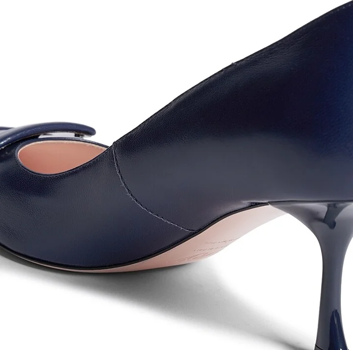Women's Viv In The City 65MM Leather Pumps - Blue - Size 6.5 - Image 8