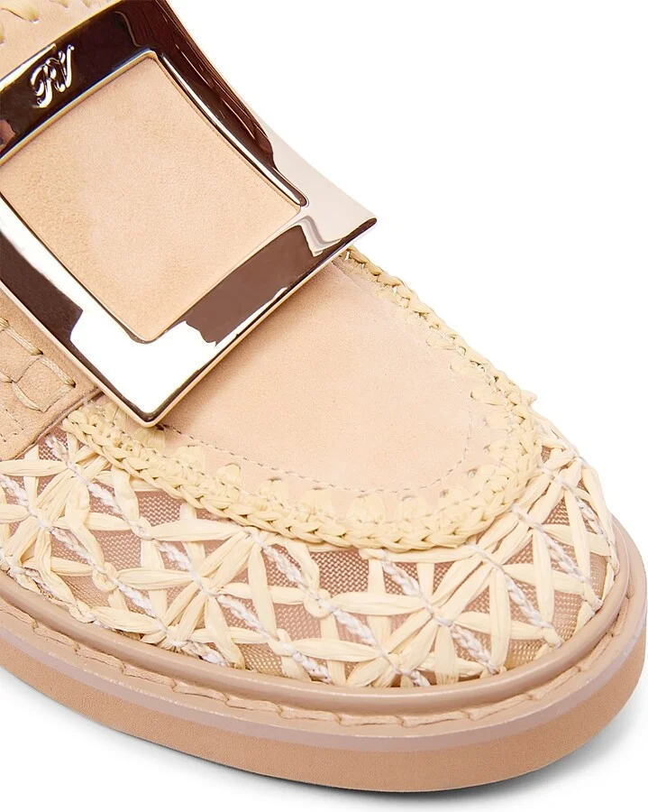 Women's Viv Rangers 25MM Braided Raffia Loafers - Beige - Size 5.5 - Image 5