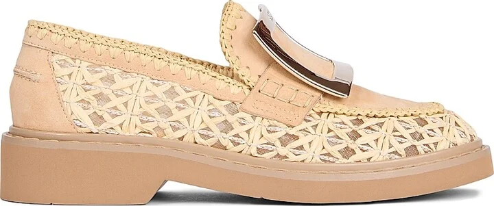 Women's Viv Rangers 25MM Braided Raffia Loafers - Beige - Size 5.5