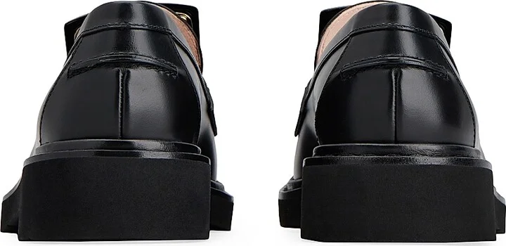 Women's Viv Rangers Covered Buckle Leather Loafers - Nero - Size 5.5 - Image 3