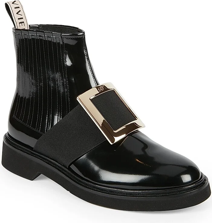 Women's Viv Rangers Patent Leather Chelsea Boots - Black - Size 5 - Image 2