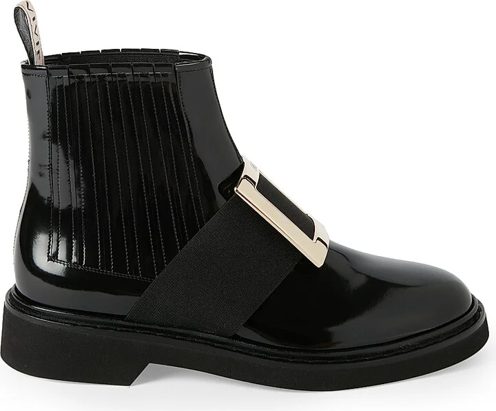 Women's Viv Rangers Patent Leather Chelsea Boots - Black - Size 5