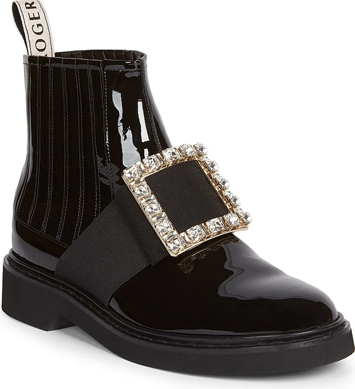 Women's Viv Rangers Strass Patent Leather Chelsea Boots - Nero - Size 5 - Image 2