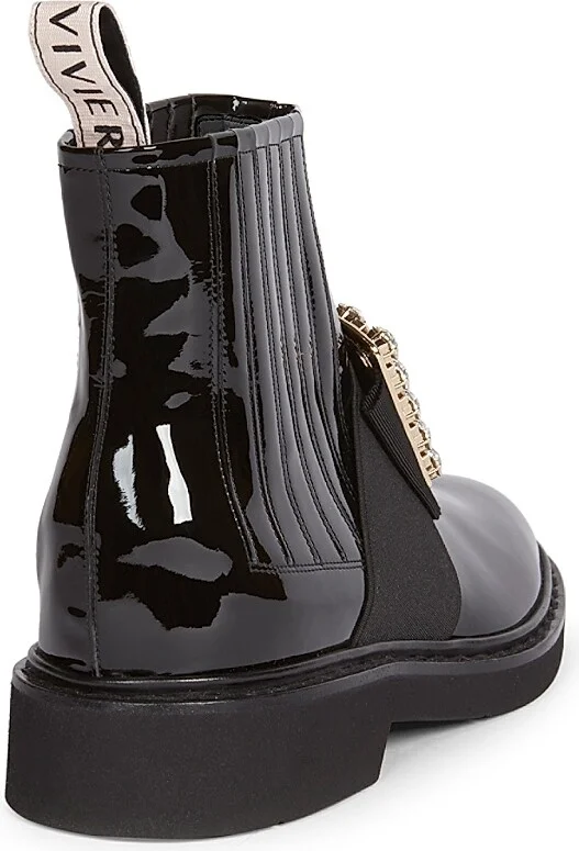 Women's Viv Rangers Strass Patent Leather Chelsea Boots - Nero - Size 5 - Image 3