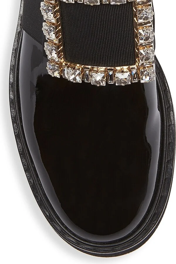 Women's Viv Rangers Strass Patent Leather Chelsea Boots - Nero - Size 5 - Image 4