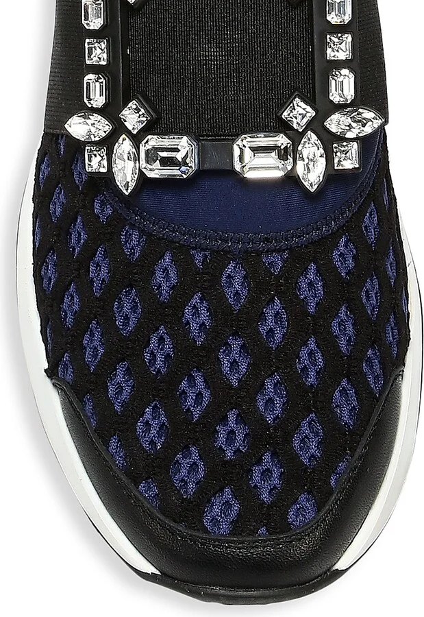 Women's Viv Run Strass Buckle Sneakers - Navy Black - Size 5 - Image 4