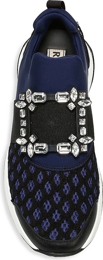 Women's Viv Run Strass Buckle Sneakers - Navy Black - Size 5 - Image 5