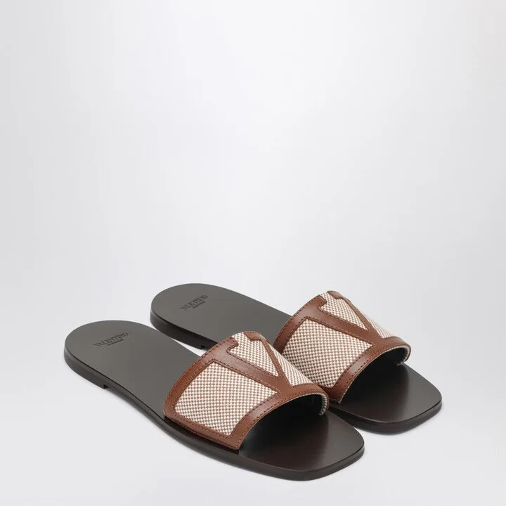 Women's Viva Superstar Brown Canvas Slide Sandal