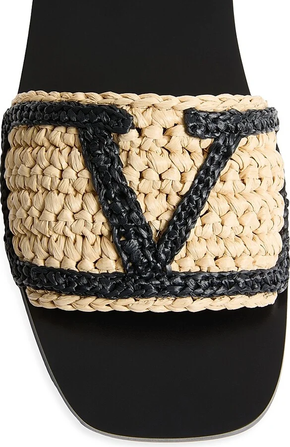 Women's Viva Superstar Slide Sandals in Raffia - Natural - Size 7 - Image 5