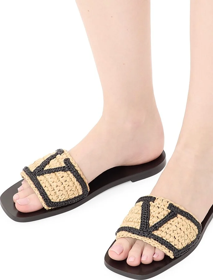Women's Viva Superstar Slide Sandals in Raffia - Natural - Size 7 - Image 7