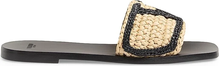 Women's Viva Superstar Slide Sandals in Raffia - Natural - Size 7