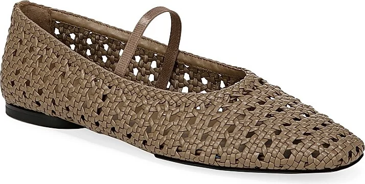 Women's Vivian Woven Leather Mary Janes - Sand Shell - Size 5 - Image 2