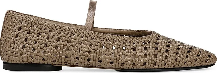Women's Vivian Woven Leather Mary Janes - Sand Shell - Size 5
